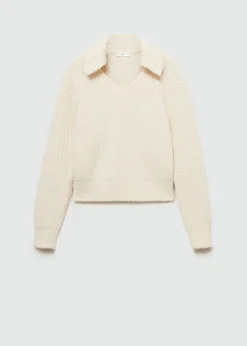 MANGO Swetry I Kardigany*Sweter z dzianiny z dekoltem w szpic