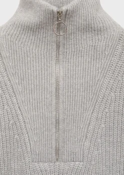 MANGO Swetry I Kardigany*Sweter z dzianiny z kołnierzem na zamek