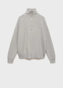 MANGO Swetry I Kardigany*Sweter z dzianiny z kołnierzem na zamek