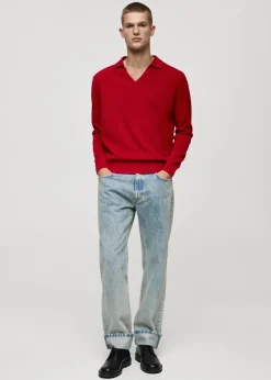 MANGO Kardigany I Swetry|Koszulki Polo*Sweter z dzianiny z kołnierzykiem polo