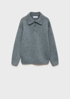 Dzieci MANGO Swetry I Kardigany*Sweter z dzianiny z kołnierzykiem polo