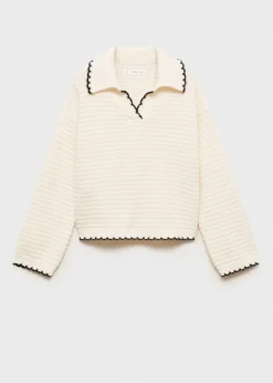Dzieci MANGO Swetry I Kardigany*Sweter z dzianiny z kołnierzem