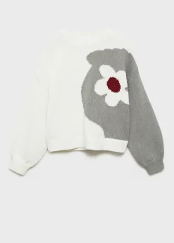 Dzieci MANGO Swetry I Kardigany*Sweter z dzianiny z motywem kwiatu
