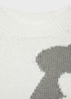 Dzieci MANGO Swetry I Kardigany*Sweter z dzianiny z motywem kwiatu