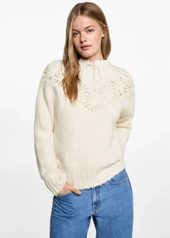 MANGO Swetry I Kardigany*Sweter z dzianiny z motywem kwiatów