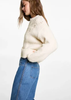 MANGO Swetry I Kardigany*Sweter z dzianiny z motywem kwiatów