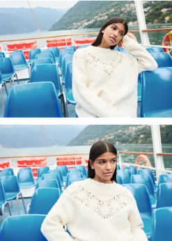 MANGO Swetry I Kardigany*Sweter z dzianiny z motywem kwiatów