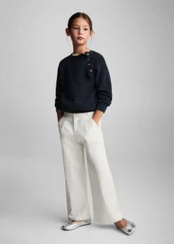 Dzieci MANGO Swetry I Kardigany*Sweter z dzianiny z ozdobnymi guzikami