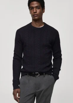 MANGO Kardigany I Swetry*Sweter z dzianiny z warkoczami