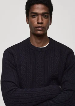MANGO Kardigany I Swetry*Sweter z dzianiny z warkoczami