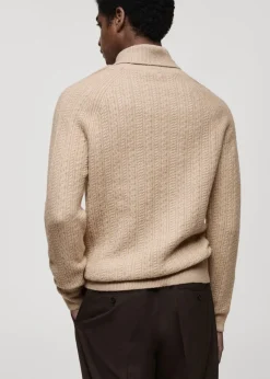 MANGO Kardigany I Swetry*Sweter z dzianiny z warkoczami i golfem