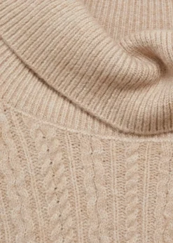 MANGO Kardigany I Swetry*Sweter z dzianiny z warkoczami i golfem