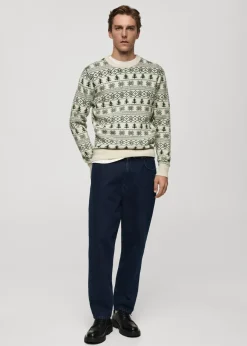 MANGO Kardigany I Swetry*Sweter z dzianiny ze świątecznym nadrukiem