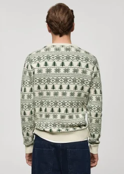 MANGO Kardigany I Swetry*Sweter z dzianiny ze świątecznym nadrukiem