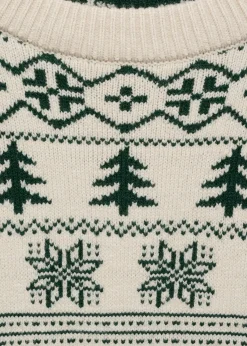 MANGO Kardigany I Swetry*Sweter z dzianiny ze świątecznym nadrukiem