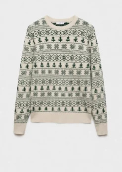 MANGO Kardigany I Swetry*Sweter z dzianiny ze świątecznym nadrukiem
