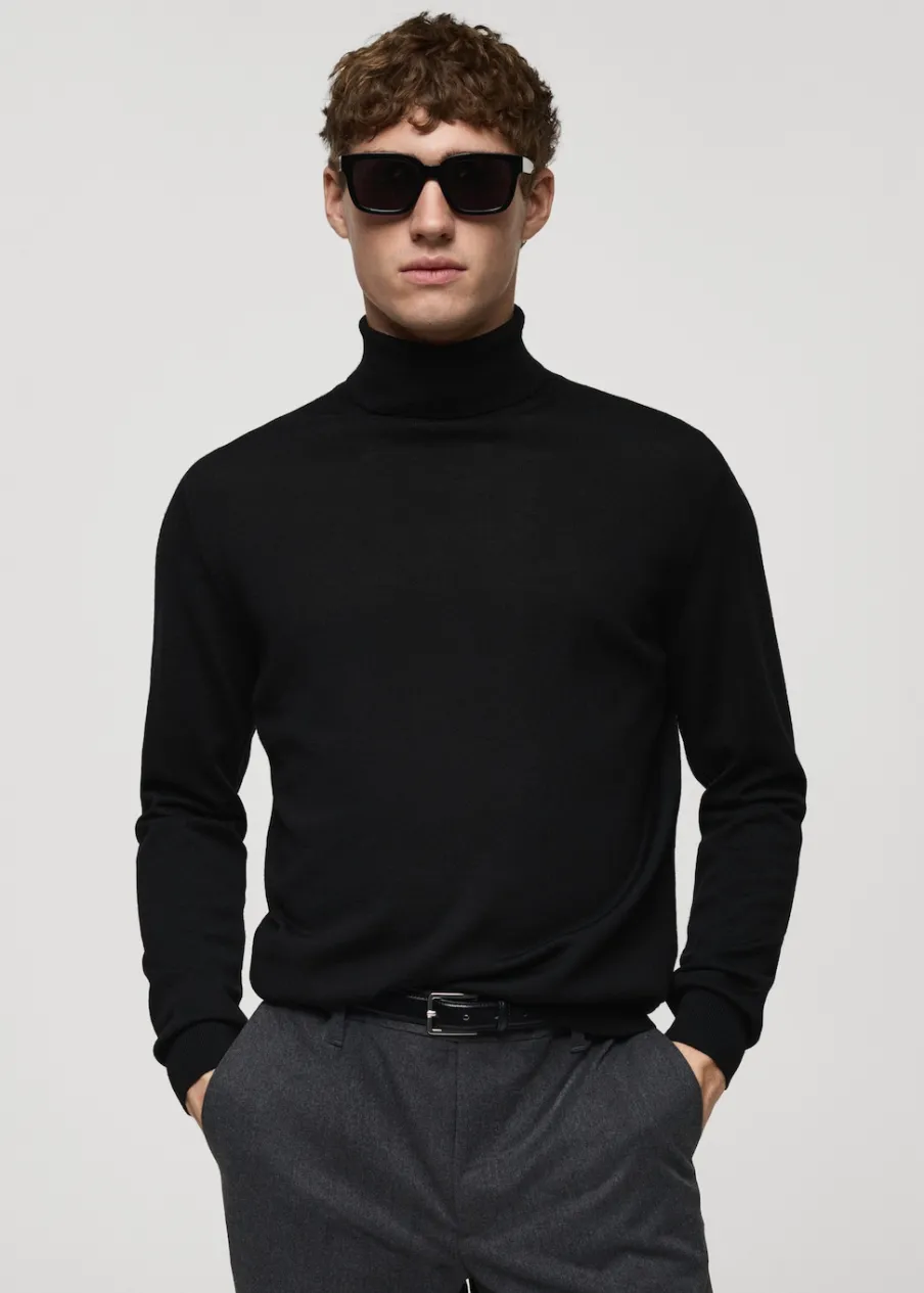 MANGO Kardigany I Swetry*Sweter z golfem 100% wełna merynosa