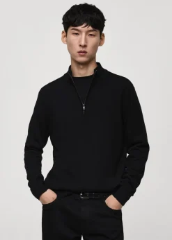 MANGO Kardigany I Swetry*Sweter z golfem na zamek ze 100% wełny merynosa