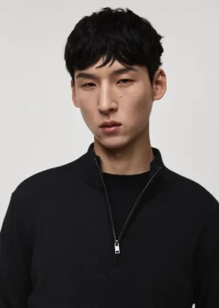 MANGO Kardigany I Swetry*Sweter z golfem na zamek ze 100% wełny merynosa