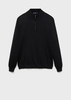 MANGO Kardigany I Swetry*Sweter z golfem na zamek ze 100% wełny merynosa