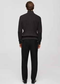 MANGO Kardigany I Swetry*Sweter z grubej prążkowanej dzianiny na zamek