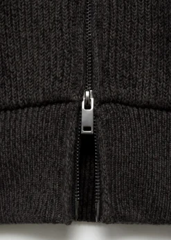 MANGO Kardigany I Swetry*Sweter z grubej prążkowanej dzianiny na zamek