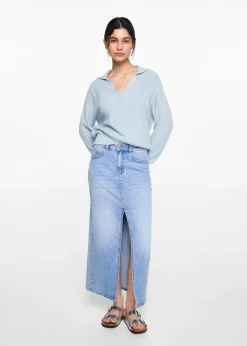 MANGO Swetry I Kardigany*Sweter z kołnierzykiem polo