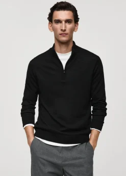 MANGO Kardigany I Swetry*Sweter z półgolfem i zapięciem na zamek z 100% wełny merynosów