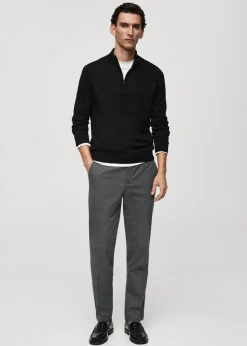 MANGO Kardigany I Swetry*Sweter z półgolfem i zapięciem na zamek z 100% wełny merynosów