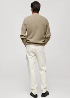 MANGO Kardigany I Swetry*Sweter z prążkowanej dzianiny wełnianej