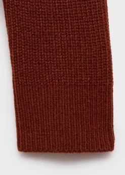 MANGO Kardigany I Swetry*Sweter z prążkowanej dzianiny z półgolfem