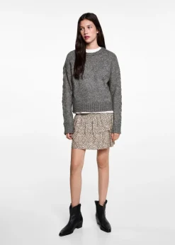 MANGO Swetry I Kardigany*Sweter z warkoczami na rękawach