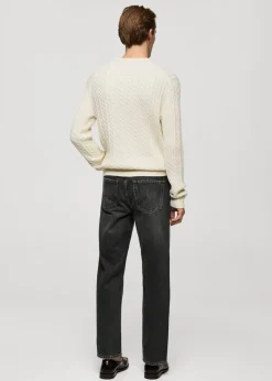 MANGO Kardigany I Swetry*Sweter z warkoczami z mieszanki wełny