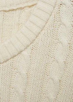 MANGO Kardigany I Swetry*Sweter z warkoczami z mieszanki wełny