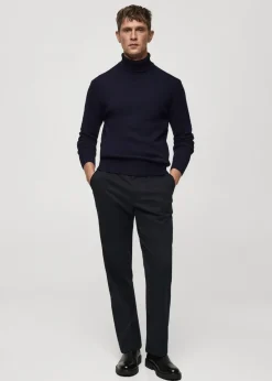 MANGO Kardigany I Swetry*Sweter z wełnianej dzianiny z golfem