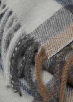 MANGO Szaliki, Czapki I Rękawiczki*Szalik w szkocką kratę z frędzlami