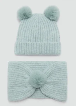 Dzieci MANGO Akcesoria*Szalik z dzianiny z pomponem