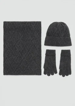 MANGO Więcej Akcesoriów*Szalik z wełny z warkoczami