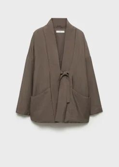 MANGO Piżamy|Piżamy*Szlafrok watowany z kieszeniami