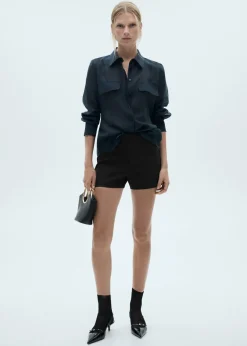 MANGO Krótkie Spodenki*Szorty dżinsowe o prostym kroju z wysokim stanem