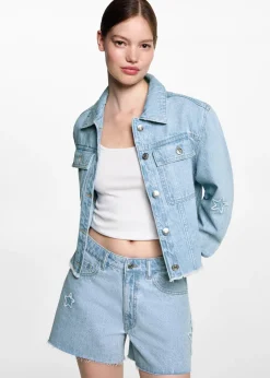 MANGO Krótkie Spodenki*Szorty dżinsowe w gwiazdki