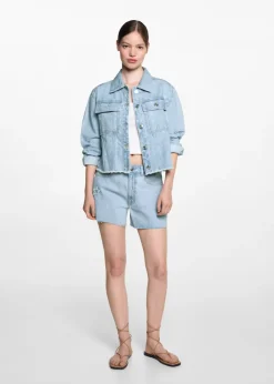 MANGO Krótkie Spodenki*Szorty dżinsowe w gwiazdki