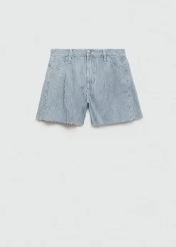 MANGO Krótkie Spodenki*Szorty dżinsowe z nadrukiem w paski