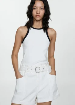 MANGO Krótkie Spodenki*Szorty dżinsowe z paskiem