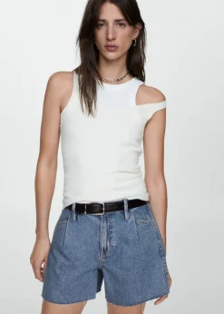 MANGO Krótkie Spodenki*Szorty dżinsowe z postrzępionym dołem