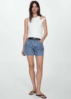 MANGO Krótkie Spodenki*Szorty dżinsowe z postrzępionym dołem