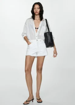 MANGO Krótkie Spodenki*Szorty dżinsowe z postrzępionym dołem