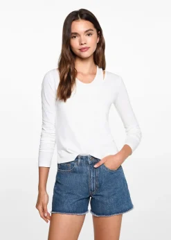 MANGO Krótkie Spodenki*Szorty dżinsowe z postrzępionym dołem