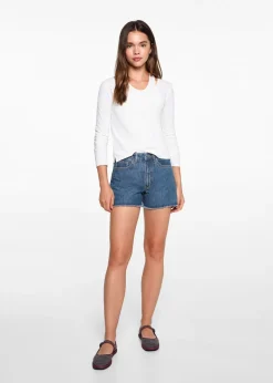 MANGO Krótkie Spodenki*Szorty dżinsowe z postrzępionym dołem