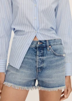MANGO Krótkie Spodenki*Szorty dżinsowe z postrzępionym dołem
